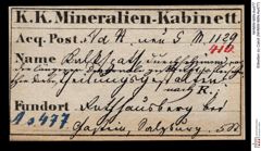 Etiketten zu Calcit (NHMW-MIN-As477)